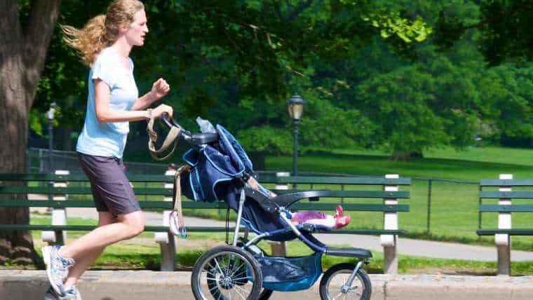 Mom and baby always together. What does exercising with a stroller look like?